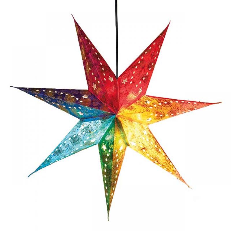 Αστέρι 60εκ. βαμβακερό χαρτί - Ουράνιο τόξο