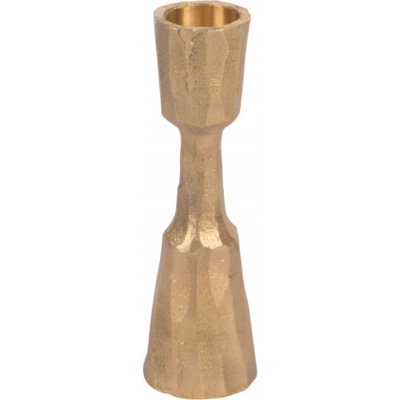 Hand-forged tiered candle holder gold finish 11.5cm