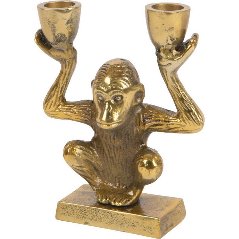 Monkey two candle holder 16cm