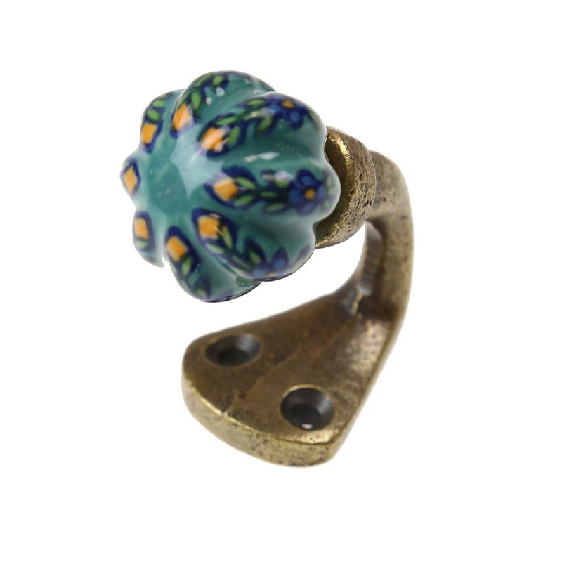 Ceramic and Iron Wall Hook (Antique)