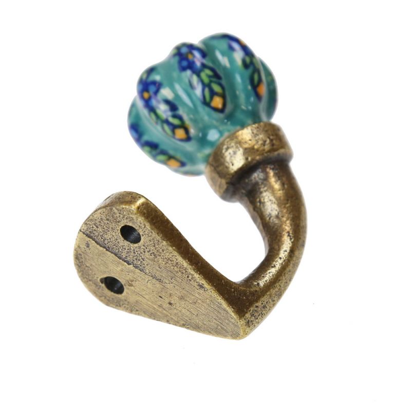 Ceramic and Iron Wall Hook (Antique)
