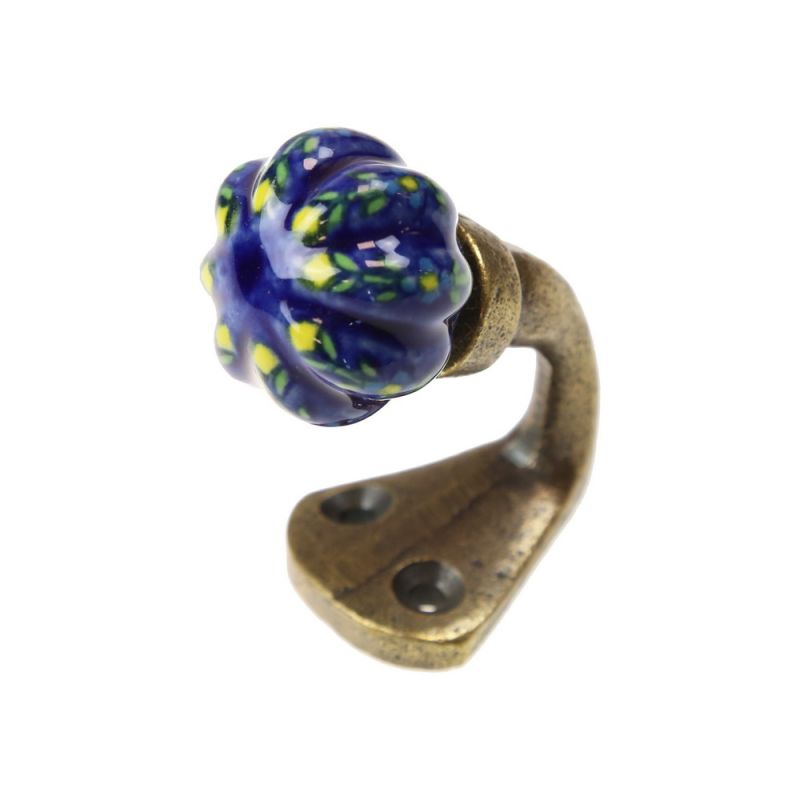 Ceramic and Iron Wall Hook (Antique)