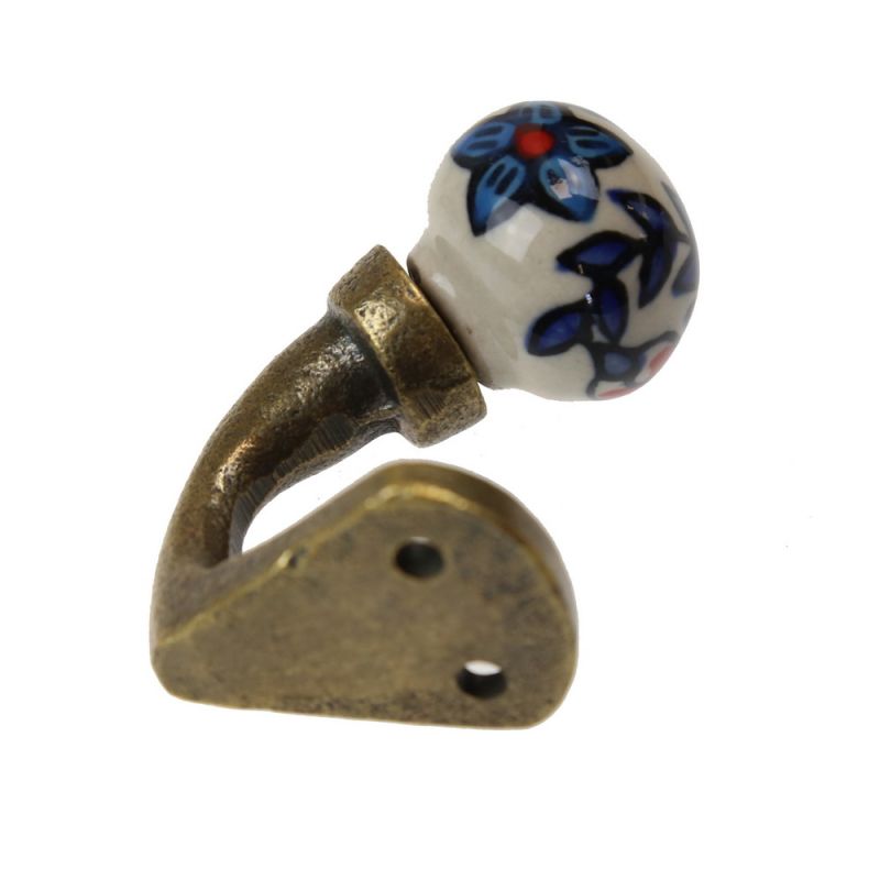 Ceramic and Iron Wall Hook (Antique)