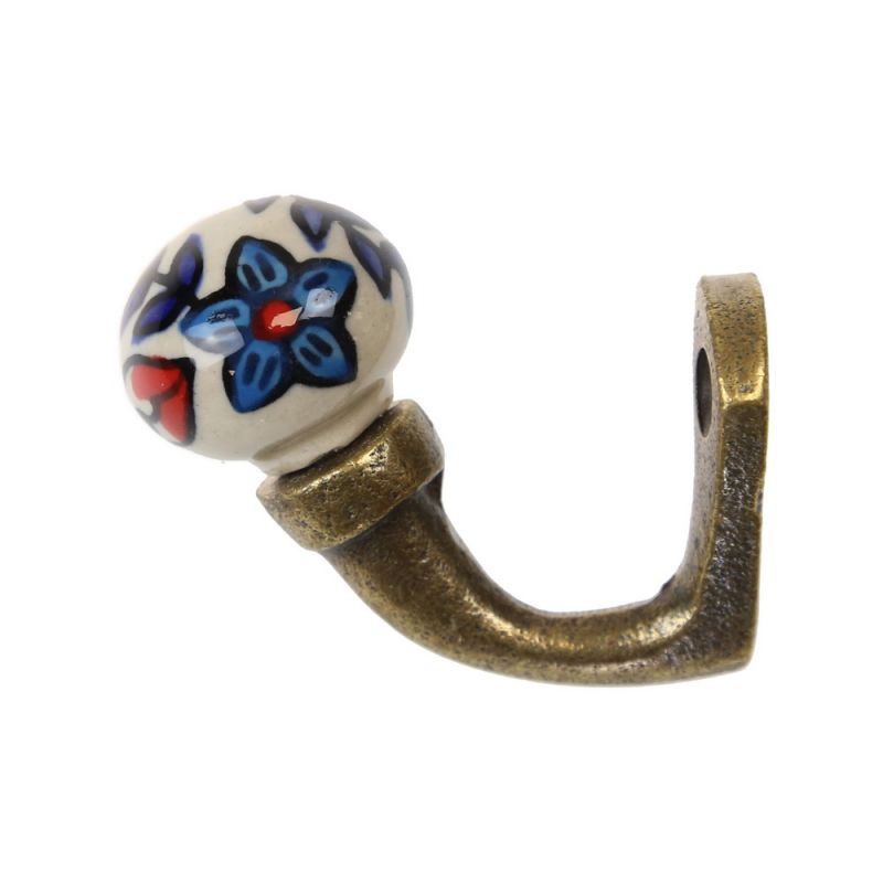 Ceramic and Iron Wall Hook (Antique)
