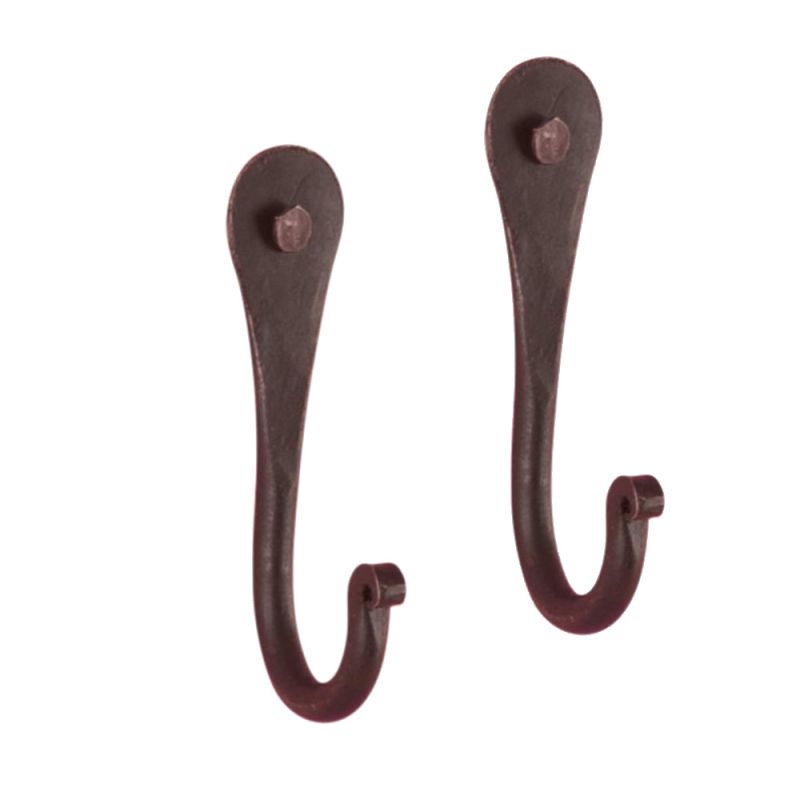 Hand forged iron small plain hooks in matchbox