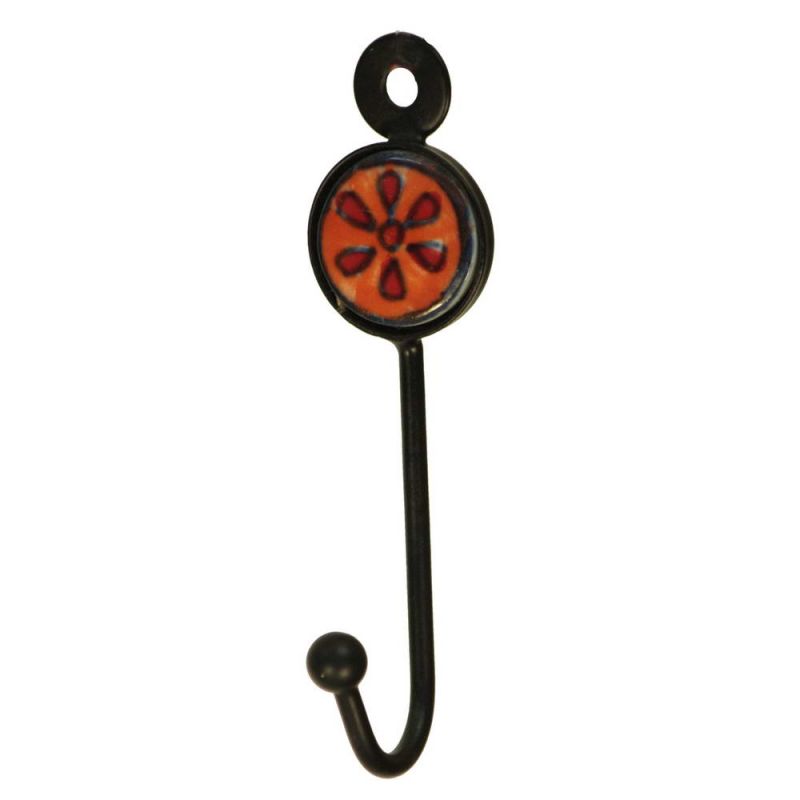 Γάντζος κεραμικό λουλούδι 9εκ. ζωγραφισμένο