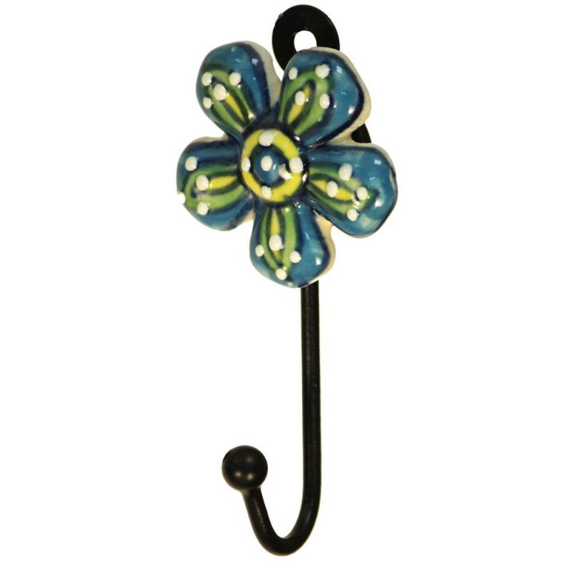 Hand Painted Ceramic Daisy Hook 7 x 12 x 3cm