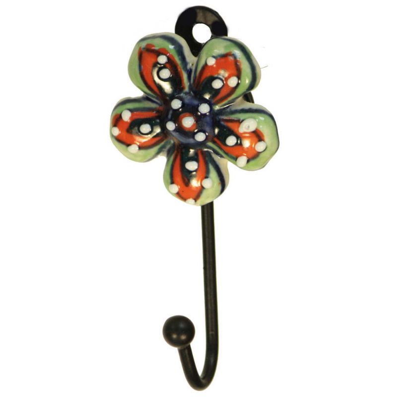 Hand Painted Ceramic Daisy Hook 7 x 12 x 3cm