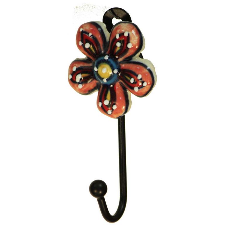 Hand Painted Ceramic Daisy Hook 7 x 12 x 3cm