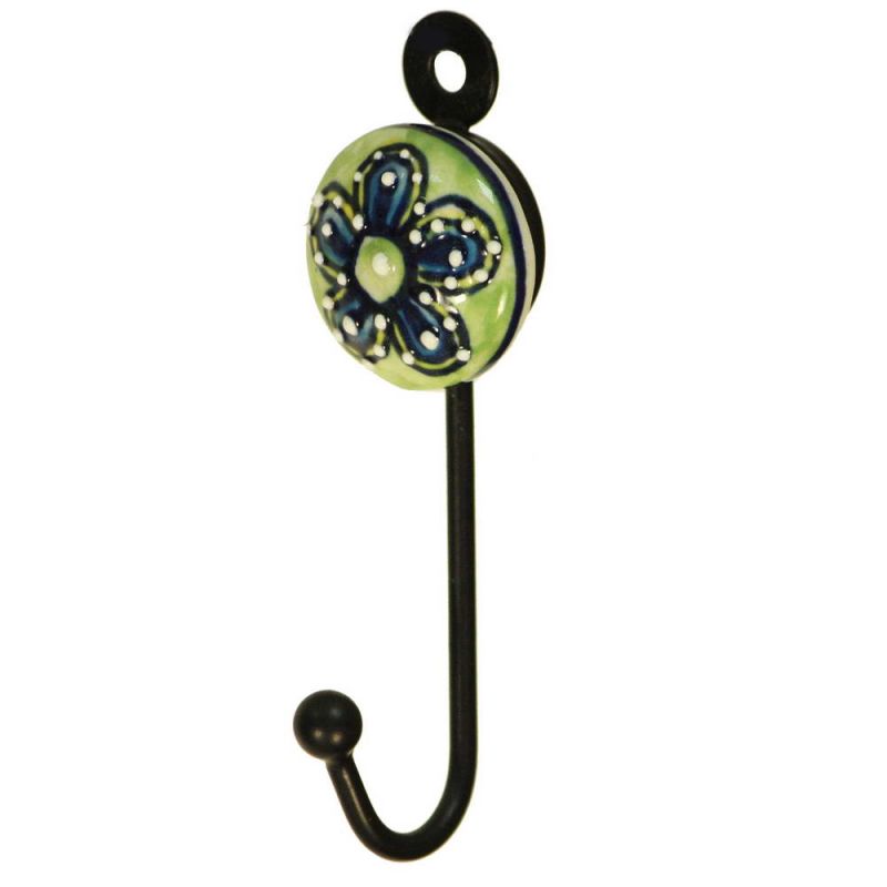 Γάντζος κεραμικό λουλούδι 9εκ. ζωγραφισμένο