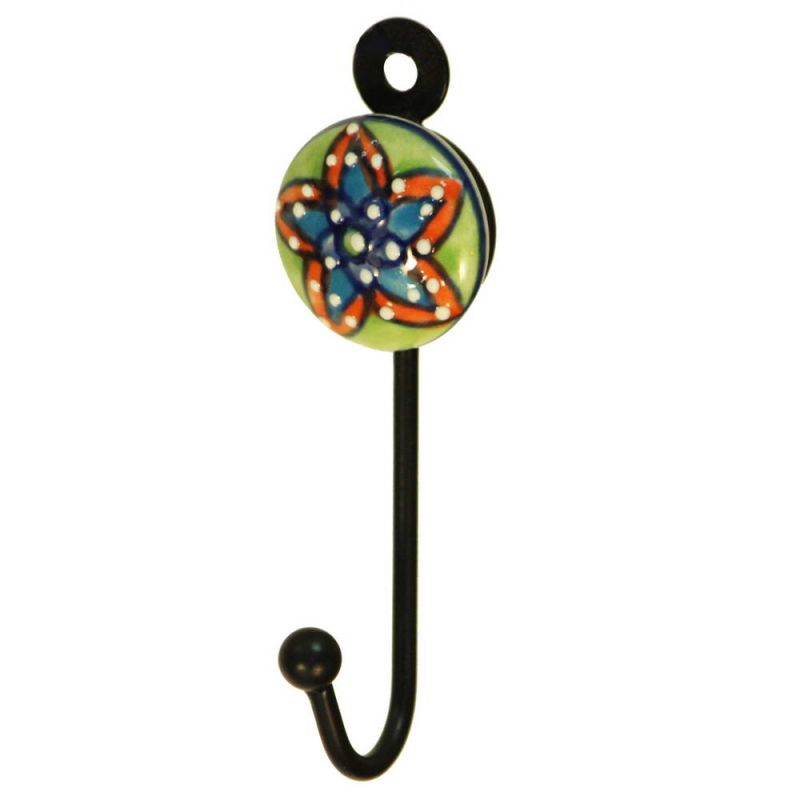 Γάντζος κεραμικό λουλούδι 9εκ. ζωγραφισμένο