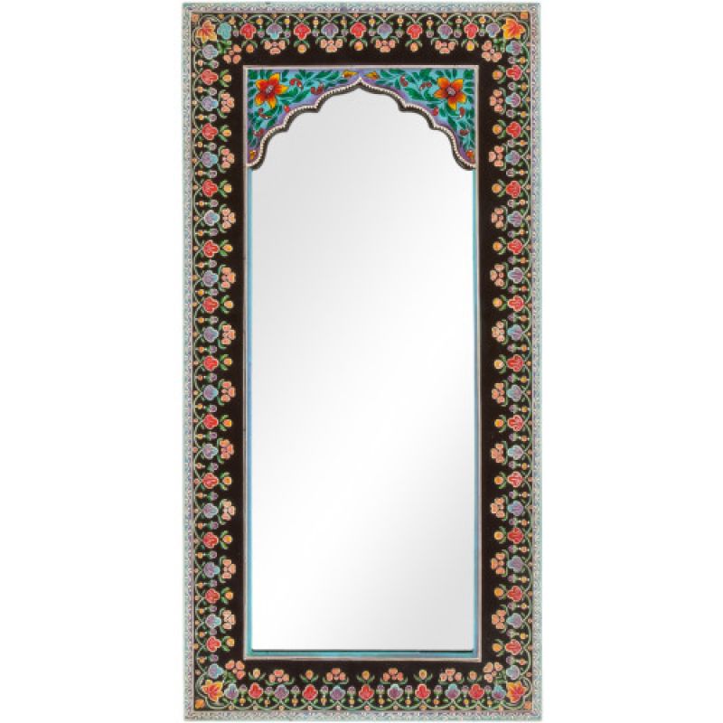 Black highly decorative mirror 60cm