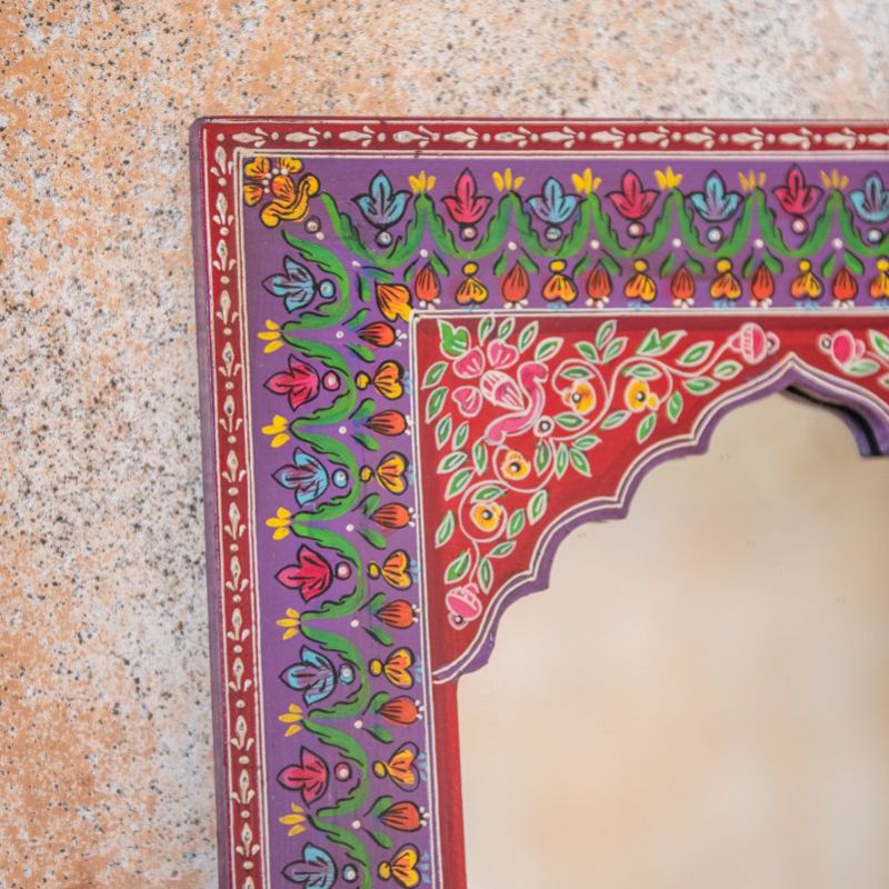 Καθρέπτης μωβ ζωγραφισμένος 60εκ.