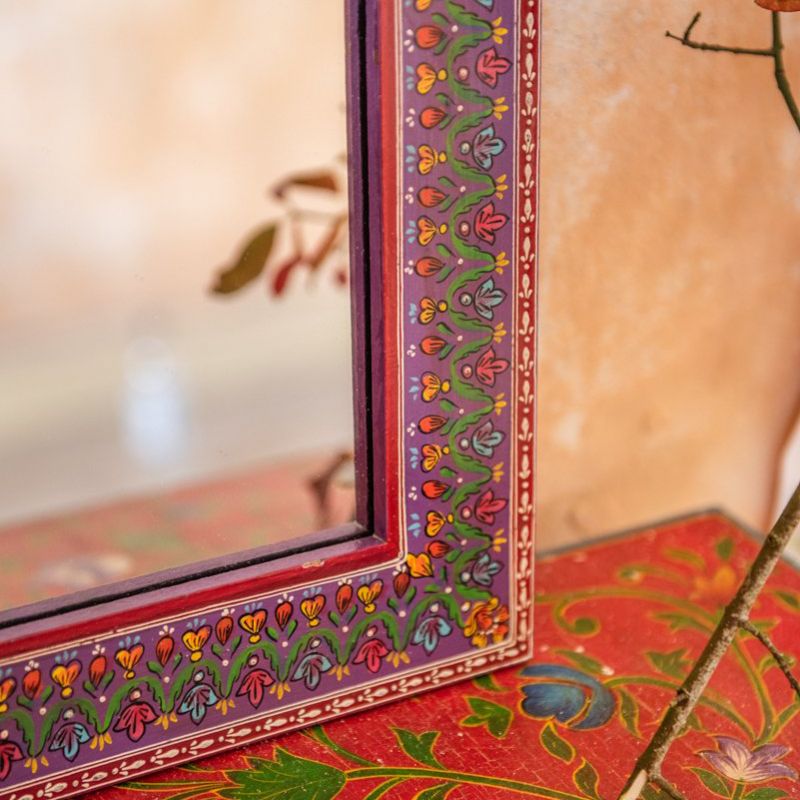 Καθρέπτης μωβ ζωγραφισμένος 60εκ.