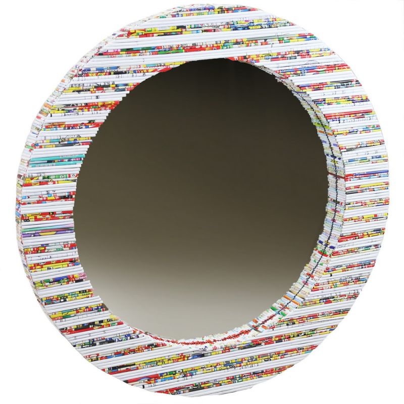 Round Mirror -  Multi colors Recycled Paper & MDF