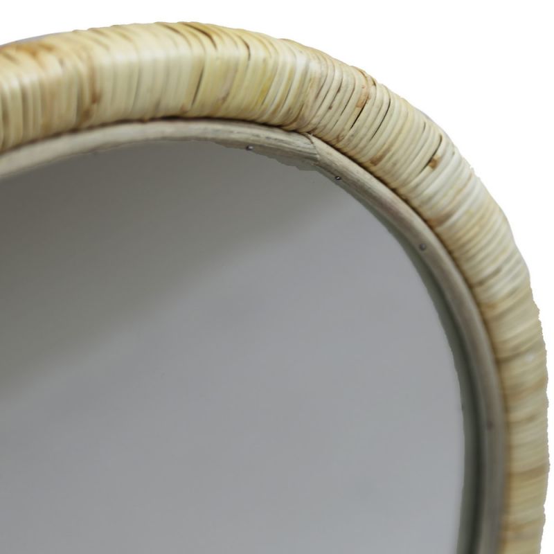 Round  Mirror - Natural Rattan