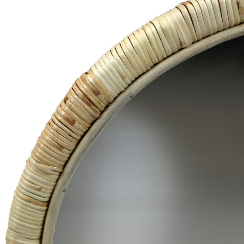 Round  Mirror - Natural Rattan