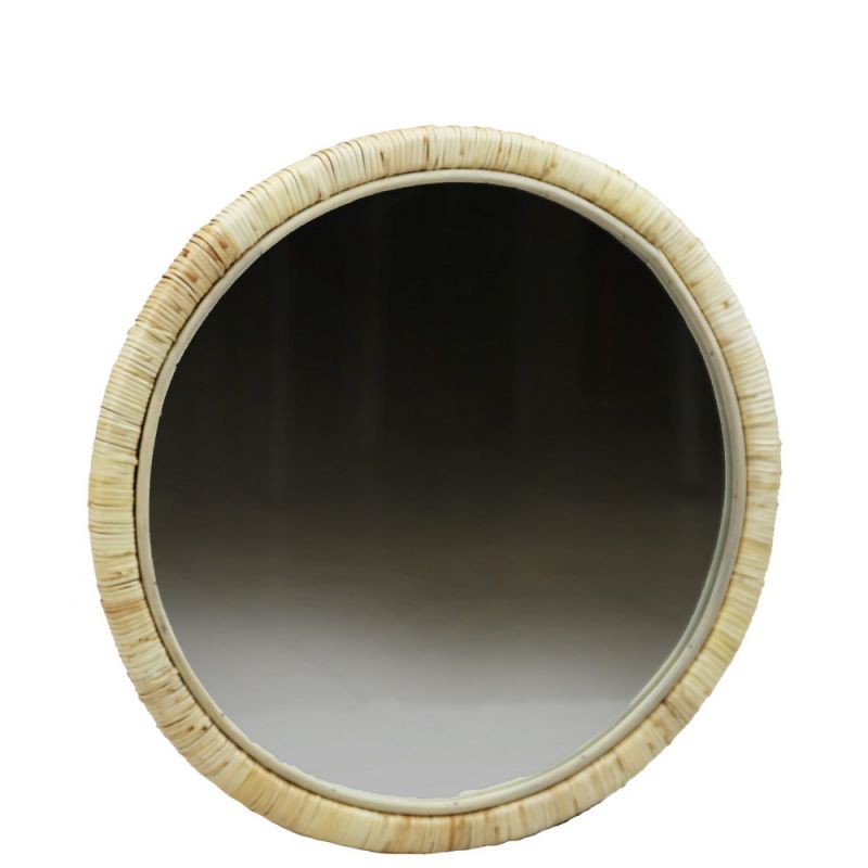 Round  Mirror - Natural Rattan