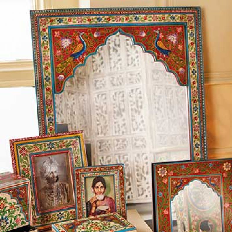 Καθρέπτης ζωγραφισμένος 30x36εκ. - Παγώνι