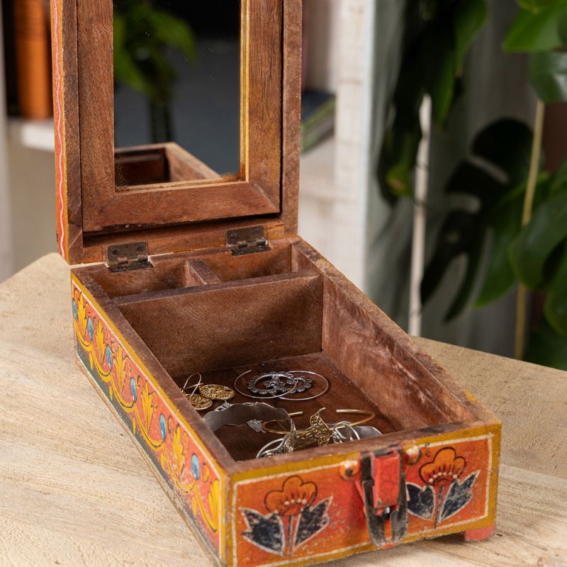 Κουτί vintage με καθρέπτη 26x15x10εκ.
