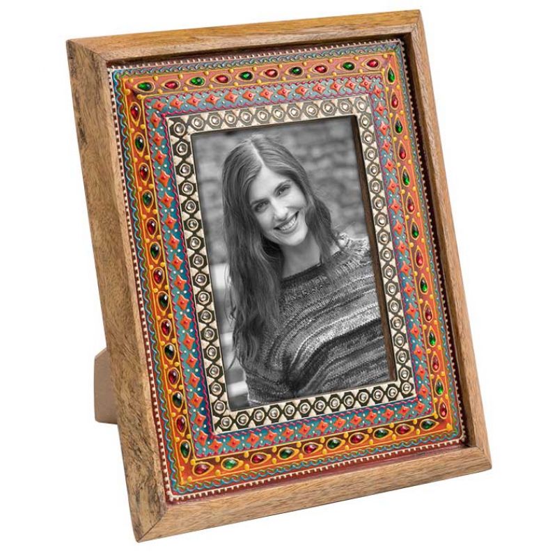 Hand Painted Indian Photoframe 24 x 2 x 29cm