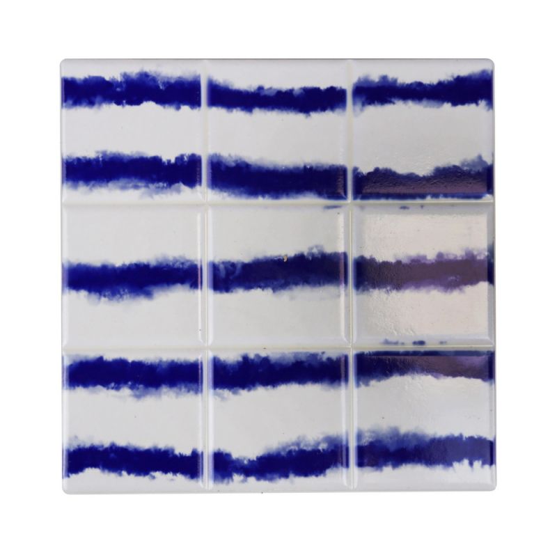 Σουβέρ κεραμικό (6σχ.) 15εκ. Μπλε/Λευκό 