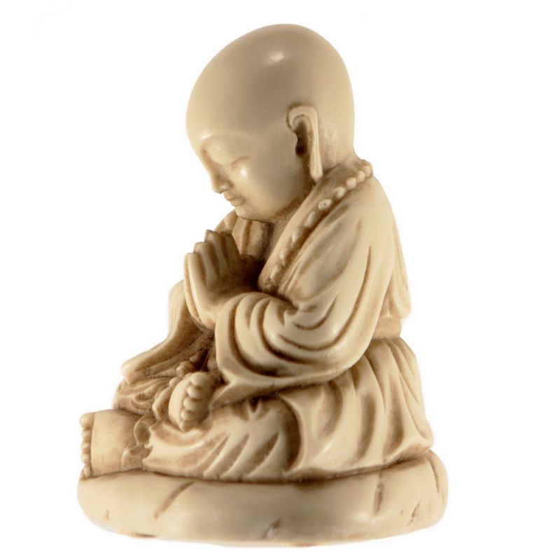 Praying buddha monk, resin 11cm