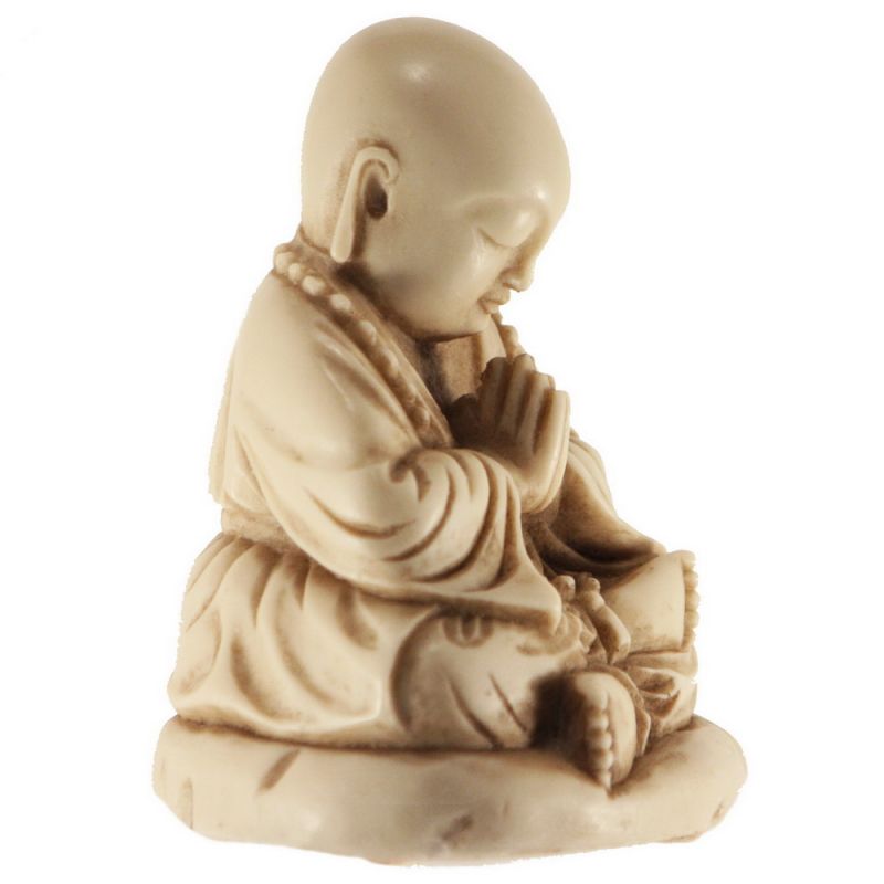 Praying buddha monk, resin 11cm