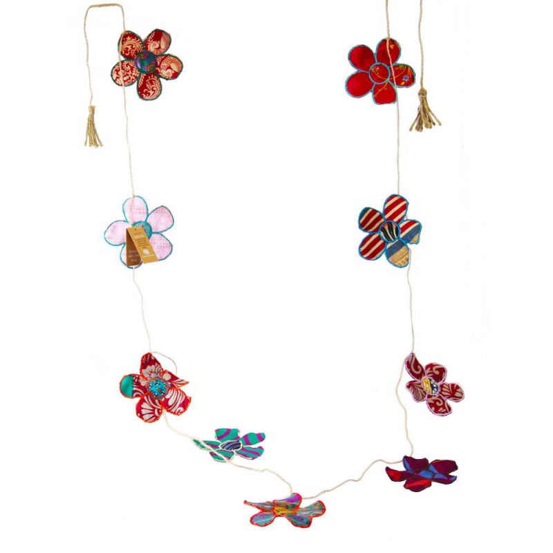 String Of Recycled Sari Flower Bunting