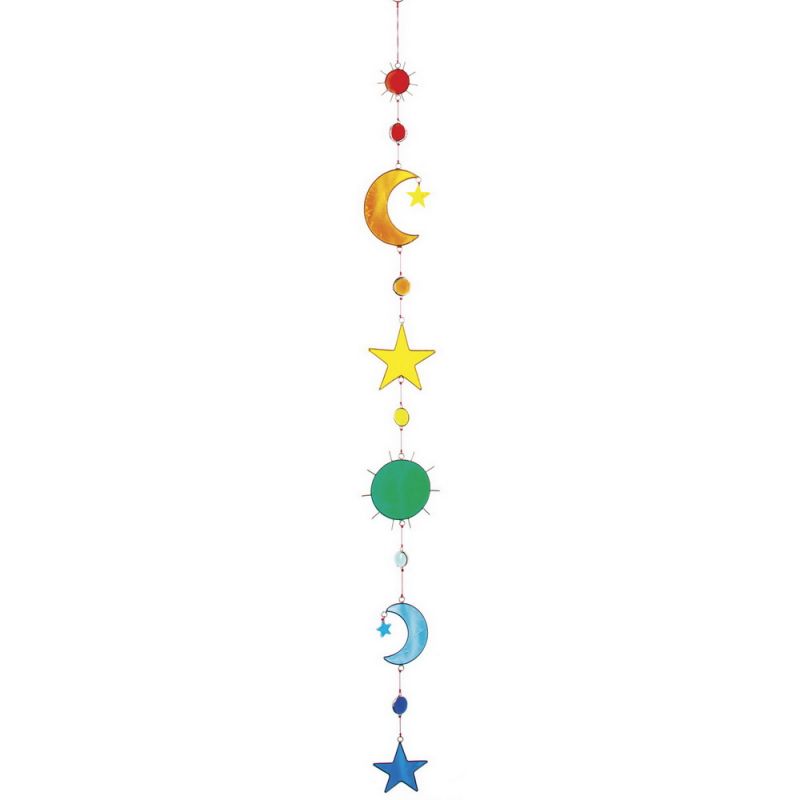 Sun, moon, star lightcatcher with beads