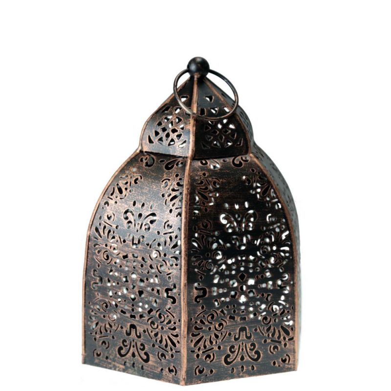 Black with copper finish lantern 21εκ.