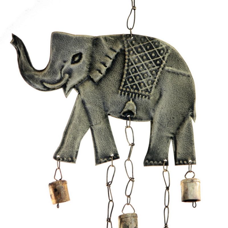 Windchime with 2 elephants and bells