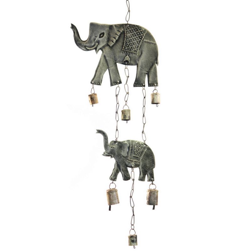 Windchime with 2 elephants and bells