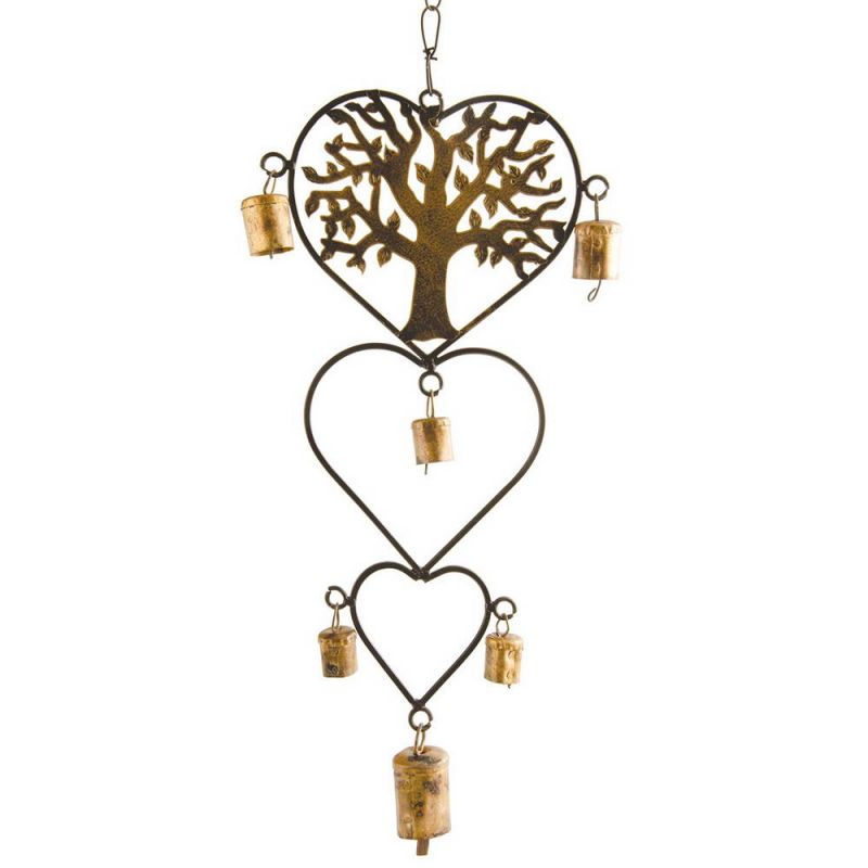 Heart Windchime With Tree of Life 18 x 52 cm