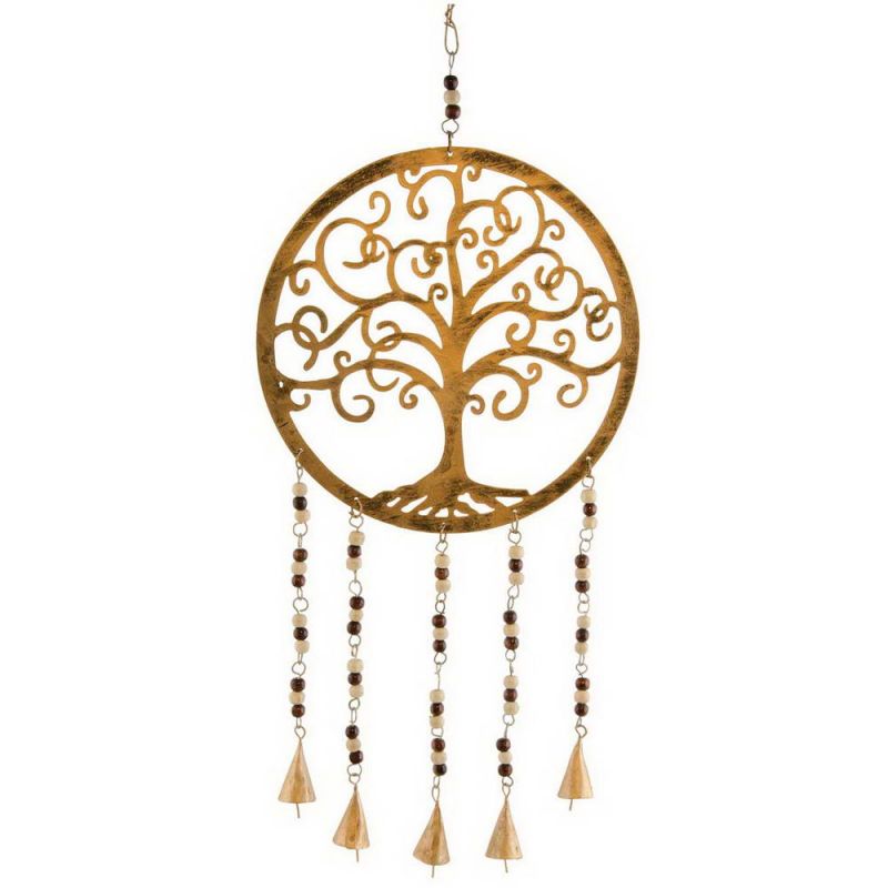 Hanging tree of life with wooden beads 25 x 72cm