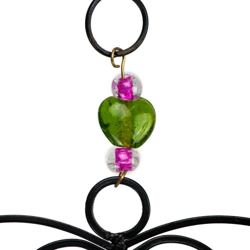 Double Connected Heart Windchime With Beads