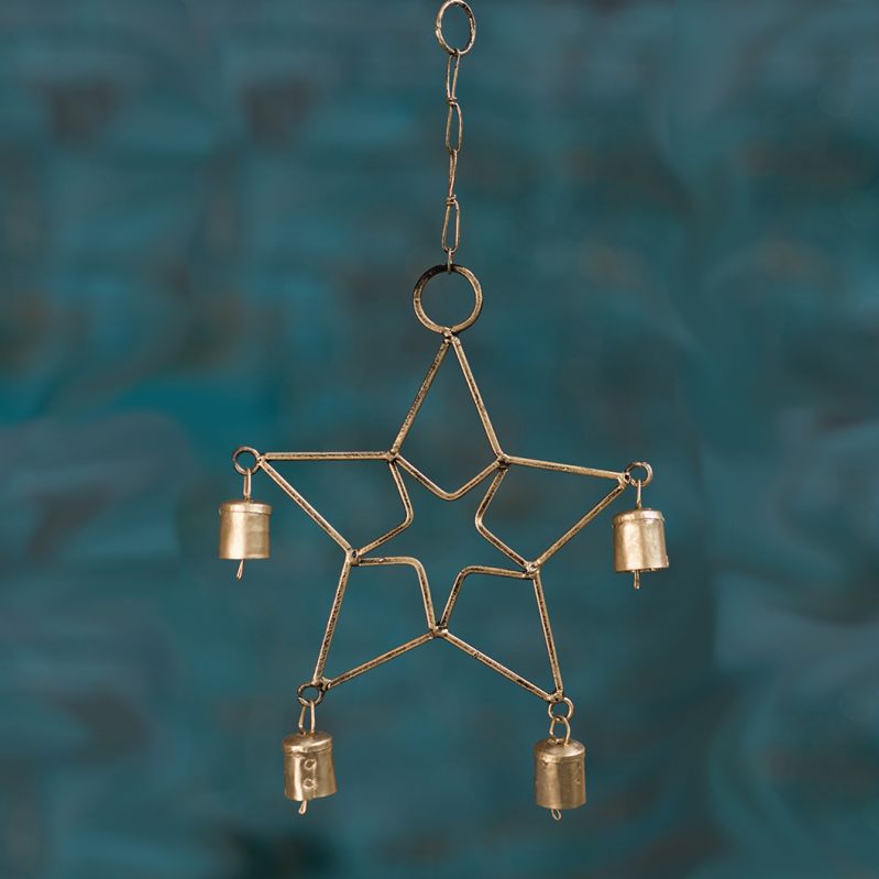 Iron Star Decoration With Bells 20 x 2 x 20cm