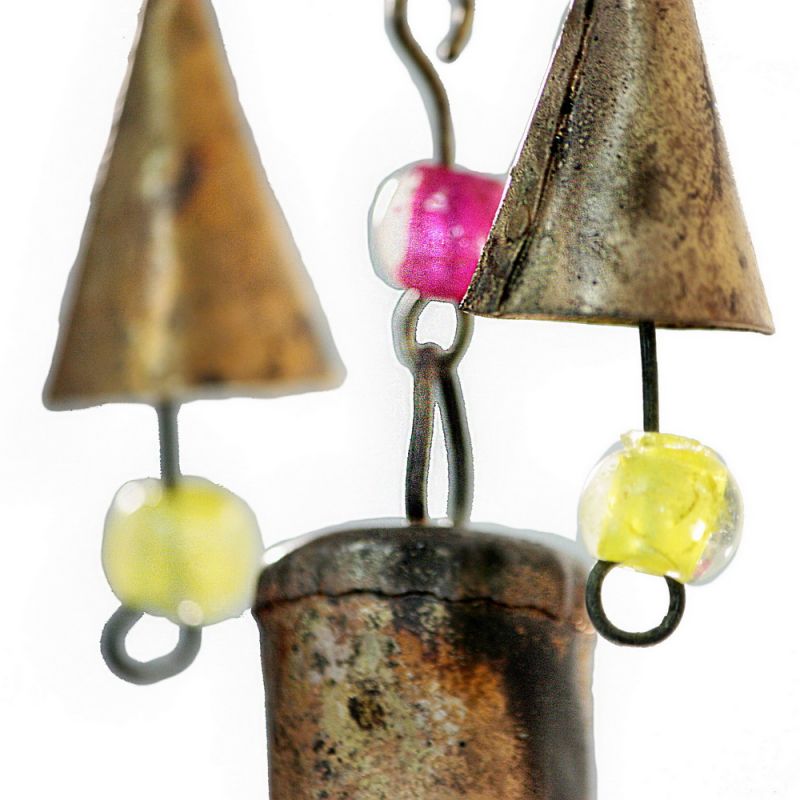 Large recycled iron windchime 69cm