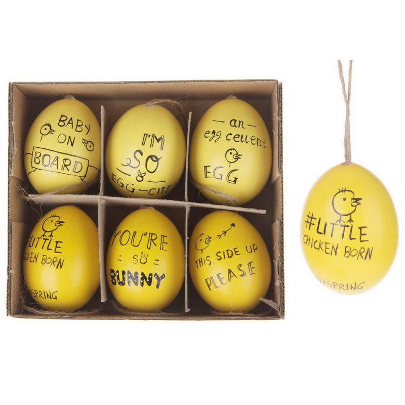 Αυγά (Σετ/6) κίτρινο/μαύρο 