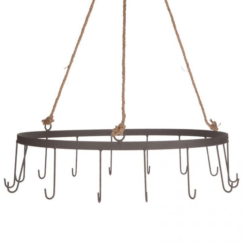 Metal hanging ring with hooks 40x40x10/60cm