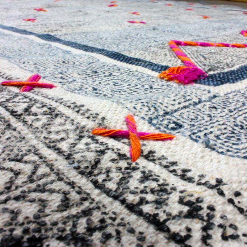 Handloom cotton rug 150x210 cm