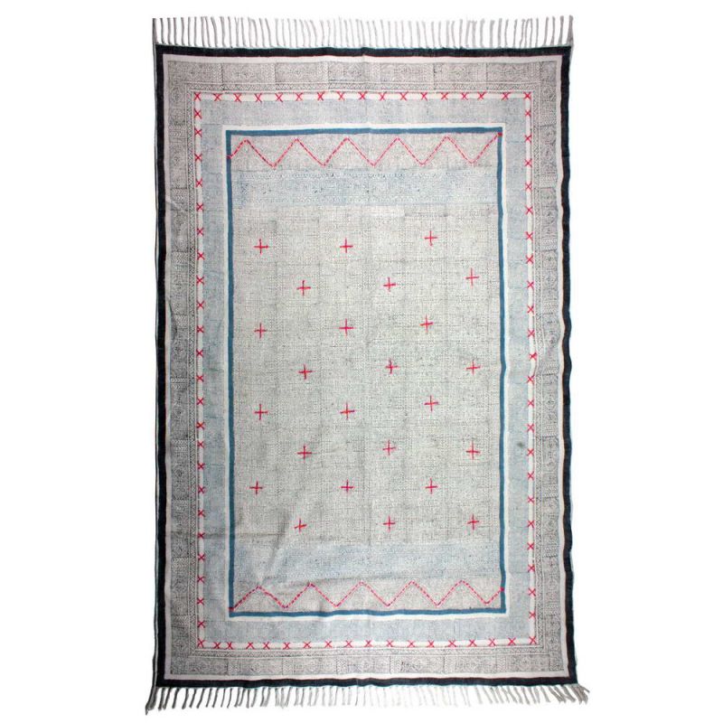 Handloom cotton rug 150x210 cm
