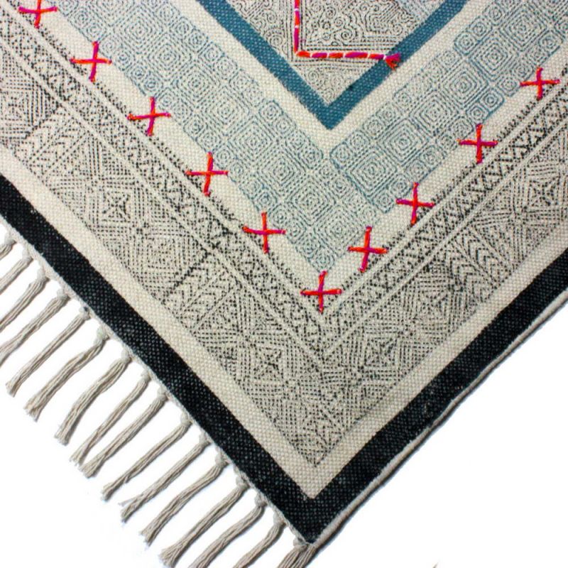 Handloom cotton rug 150x210 cm