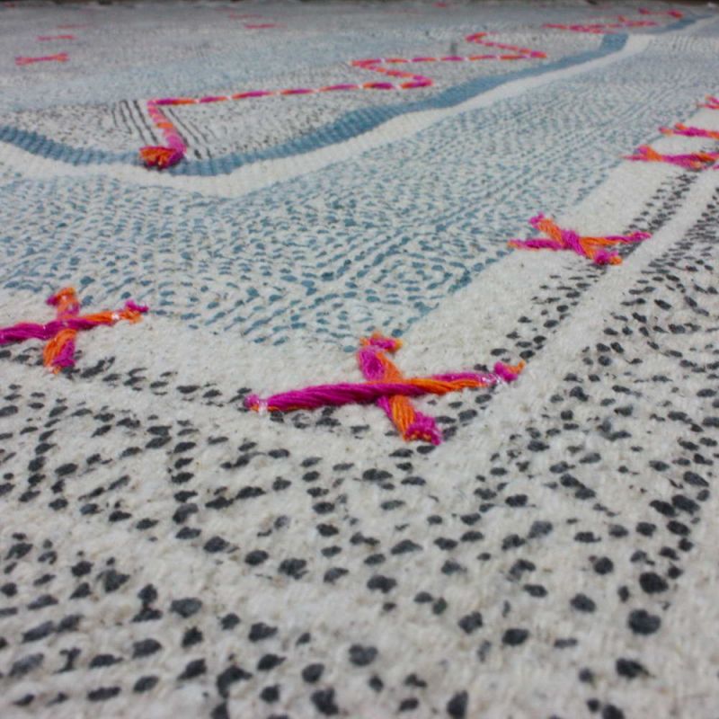 Handloom cotton rug 150x210 cm