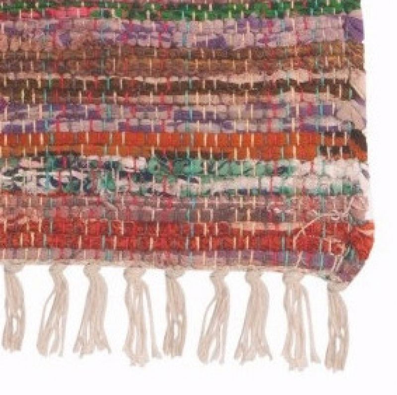 Multi colour cotton rag rug, 180 x 270cm
