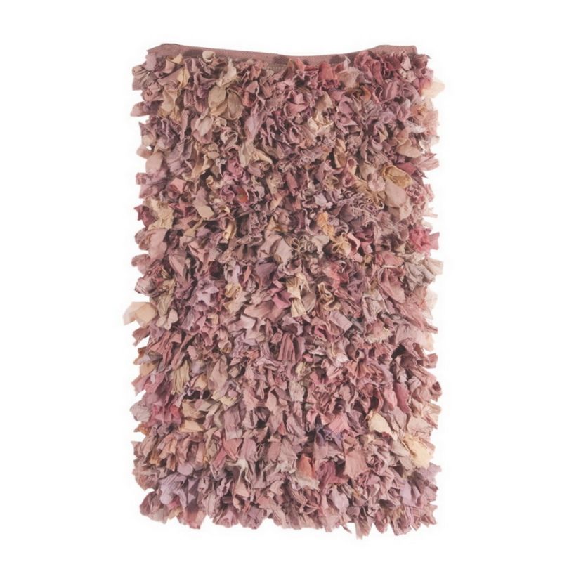 Silk & crepe shaggy rug - pink