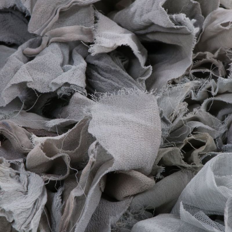 Silk & crepe shaggy rug - grey