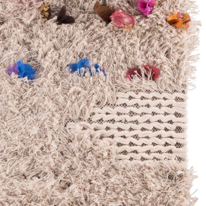 Shaggy rag rug with sequins & tufts 70x140cm Synchronia.gr