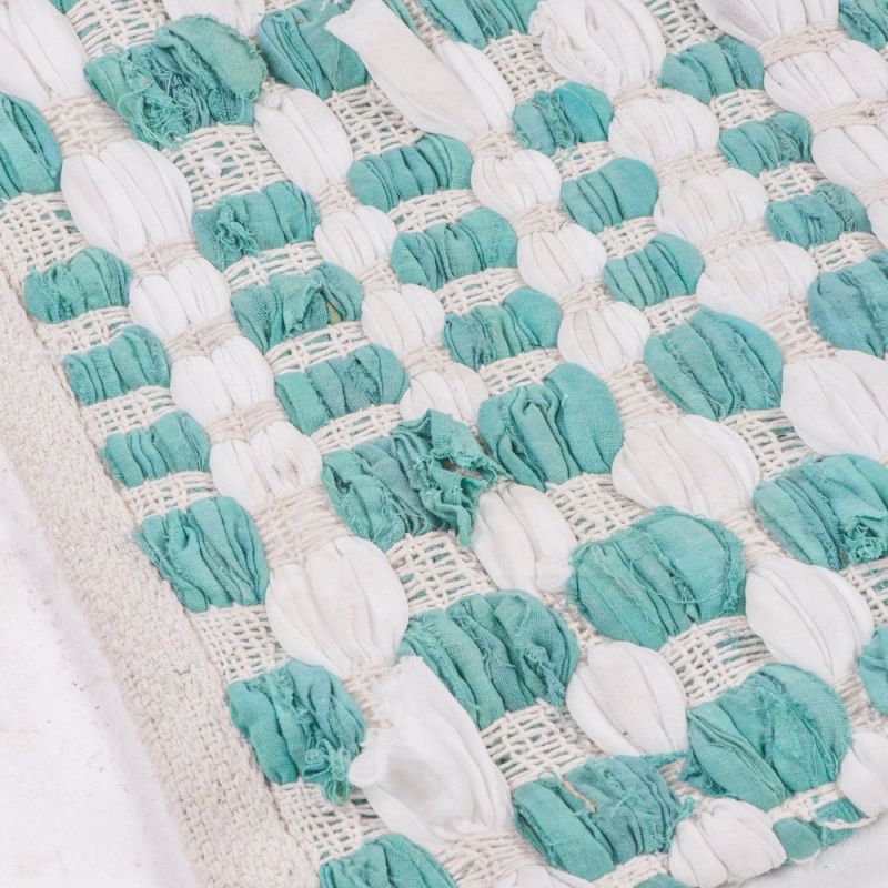 Χαλί 60x90 Πράσινο Άσπρο βαμβακερό