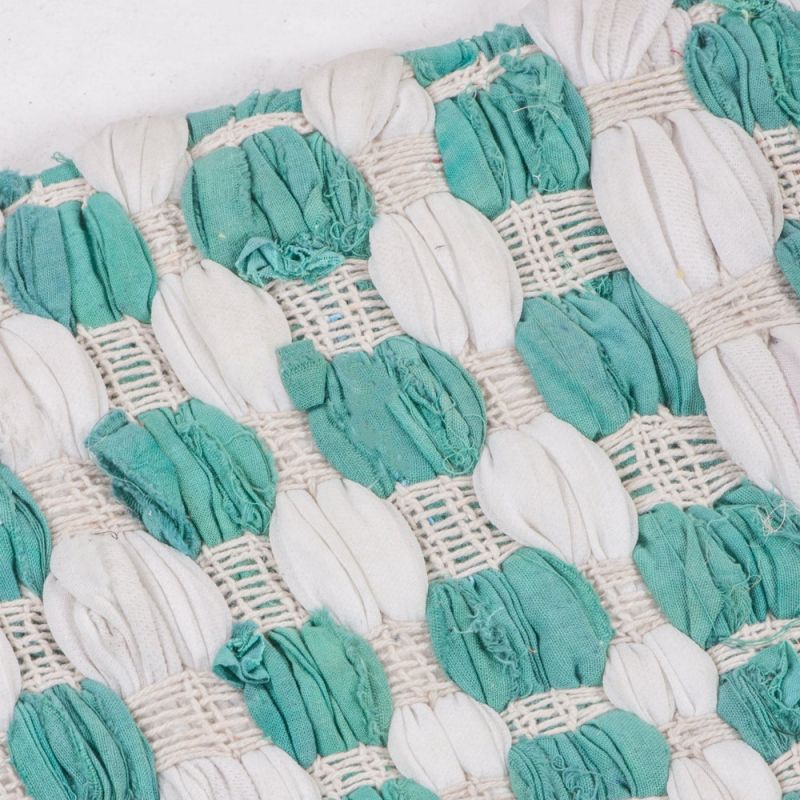 Χαλί 60x90 Πράσινο Άσπρο βαμβακερό